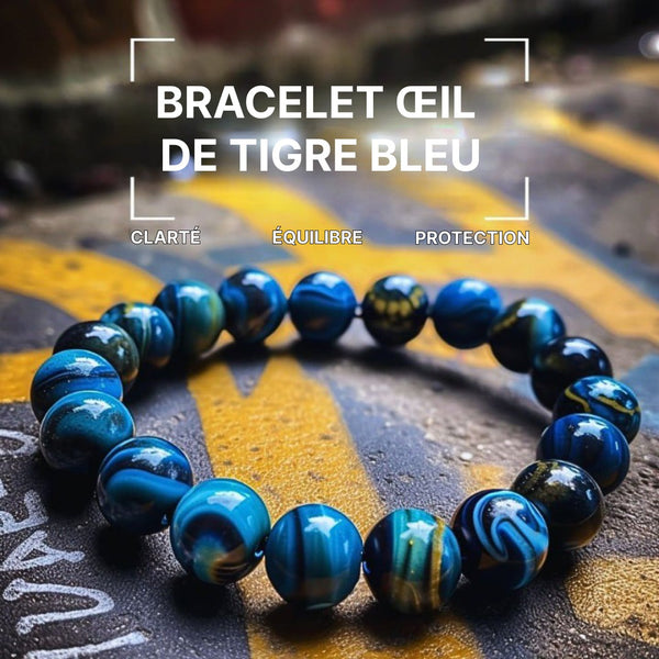 Bracelet Œil De Tigre Bleu - Clarté, Équilibre, Protection