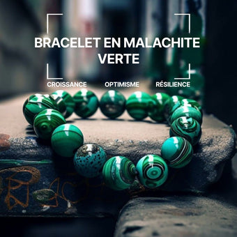 Bracelet En Malachite Verte - Croissance, Optimisme, Résilience