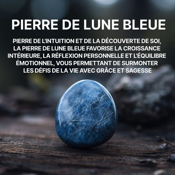 Bracelet En Pierre De Lune Bleue - Intuition, Croissance, Réflexion