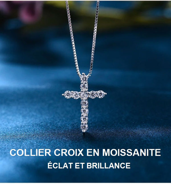 Collier Croix En Moissanite